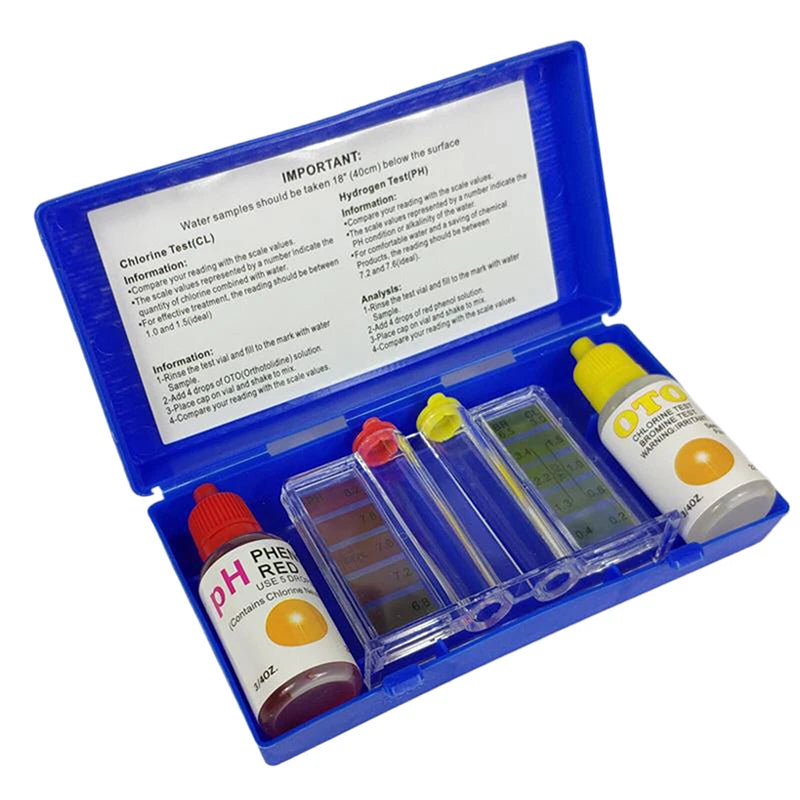 1 Set DIY Hand Tools PH Chlorine Water Quality Test Kit Swimming Pool Tester Dual Purpose Water Testing Box