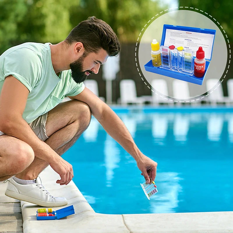 1 Set DIY Hand Tools PH Chlorine Water Quality Test Kit Swimming Pool Tester Dual Purpose Water Testing Box