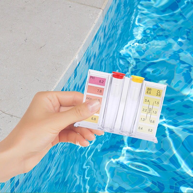 1 Set DIY Hand Tools PH Chlorine Water Quality Test Kit Swimming Pool Tester Dual Purpose Water Testing Box
